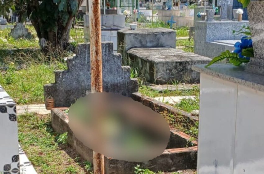  Ossada humana é encontrada exposta em túmulo abandonado no cemitério São José, em Macapá
