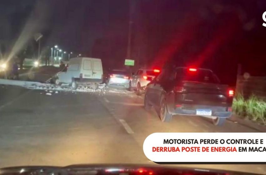  Motorista perde o controle de carro e derruba poste de energia na zona Oeste de Macapá
