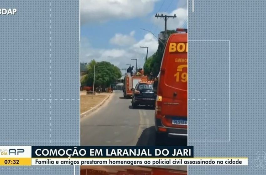  Família e amigos de policial morto dentro de delegacia no AP prestam últimas homenagens