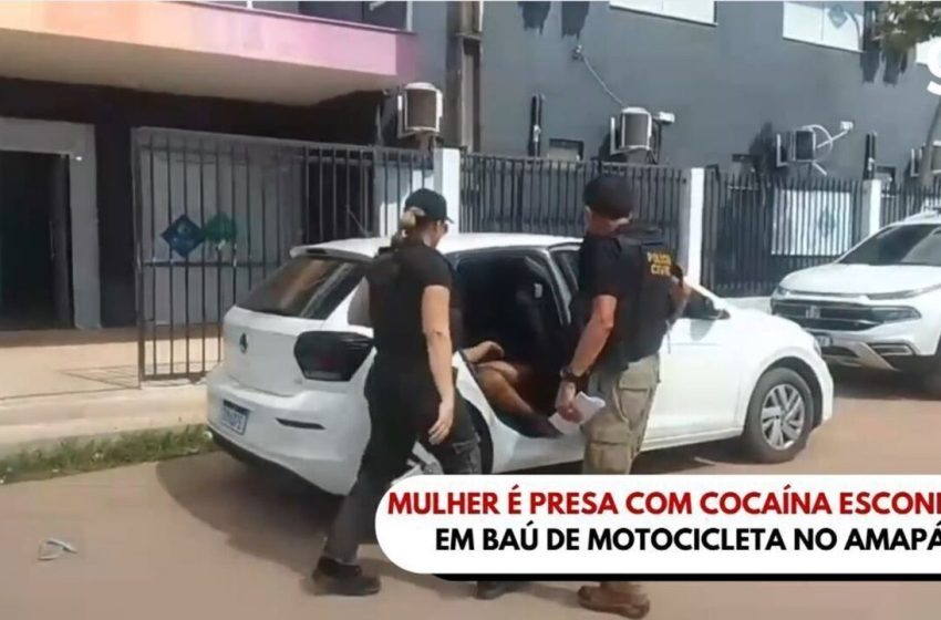  Mulher acusada de transportar cocaína em baú de motocicleta é presa em Macapá