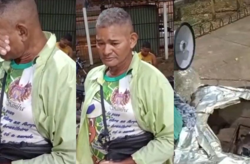  Ambulante do Amapá chora após ter panela de mingau furtada enquanto descansava; VÍDEO