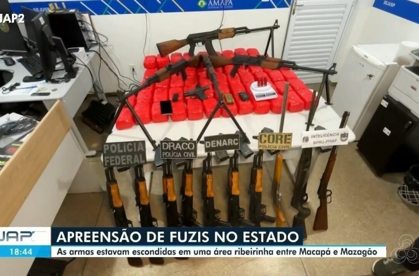  Armamentos de guerra usados por facções entram no Amapá pelos rios da Amazônia, diz polícia