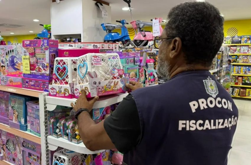  Fiscalização do Procon mira brinquedos e produtos infantis para o Dia das Crianças no Amapá