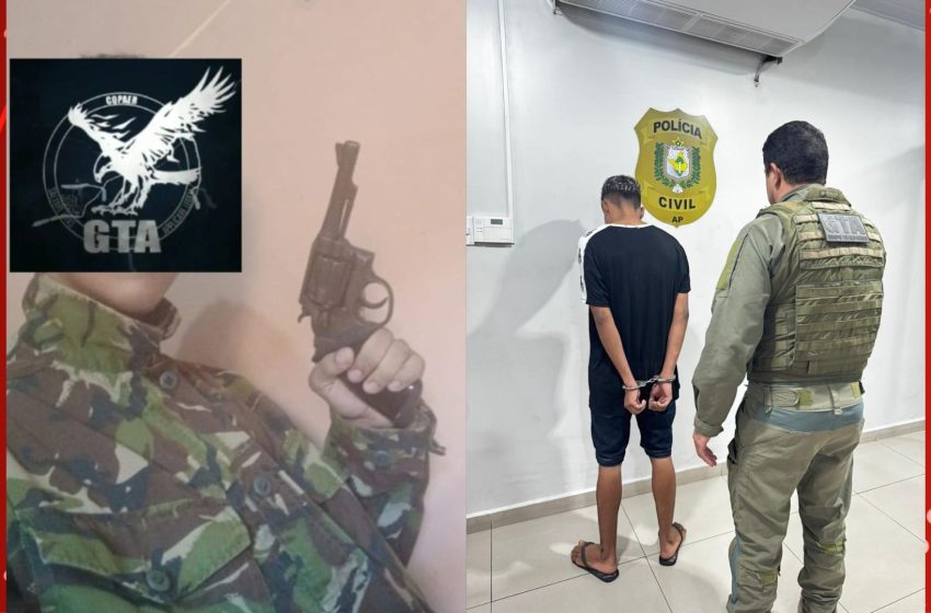 Polícia apreende adolescente armado que ostentava revólver em redes sociais no Amapá