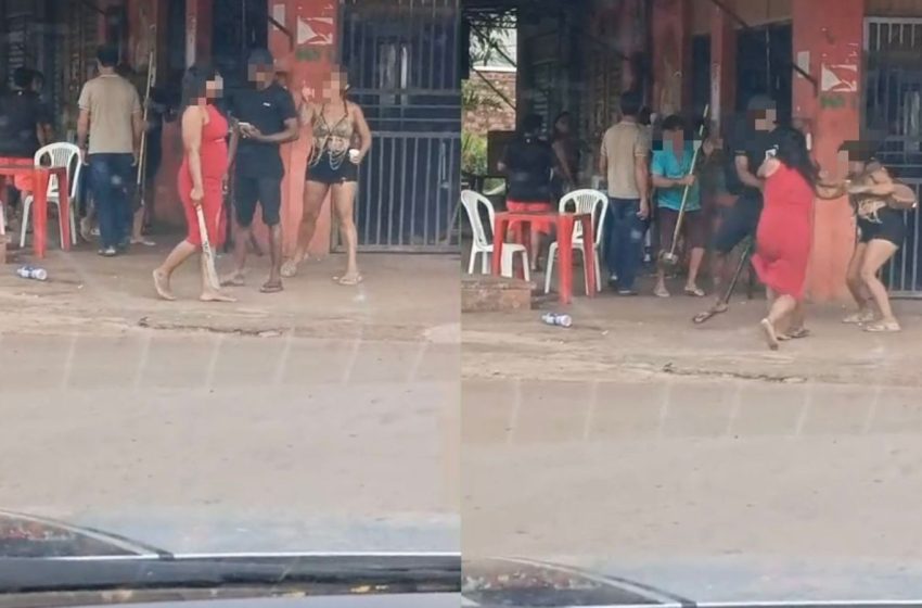  VÍDEO: mulher escapa de ser ferida com facão durante briga em bar de Oiapoque, no AP