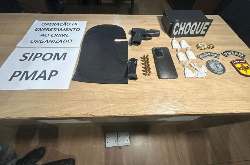  PM apreende adolescente com arma e drogas durante ação contra facções em Macapá