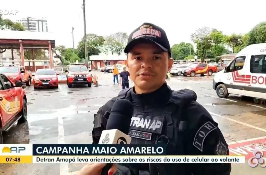  Campanha no AP alerta para uso de celular no trânsito; OMS aponta chance 4 vezes maior de acidente