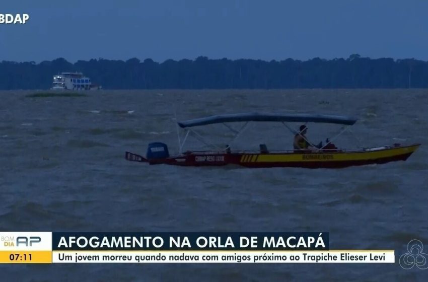  Jovem de 19 anos morre afogado ao nadar com amigos no Rio Amazonas, na Orla de Macapá