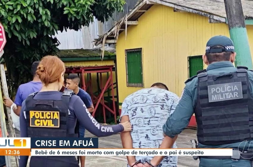  Pai é preso por matar bebê com golpe de facão no Marajó; suspeito diz que intenção era acertar a mãe
