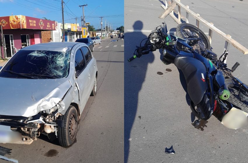  Motociclista morre ao cruzar via preferencial e colidir com carro na Zona Norte de Macapá
