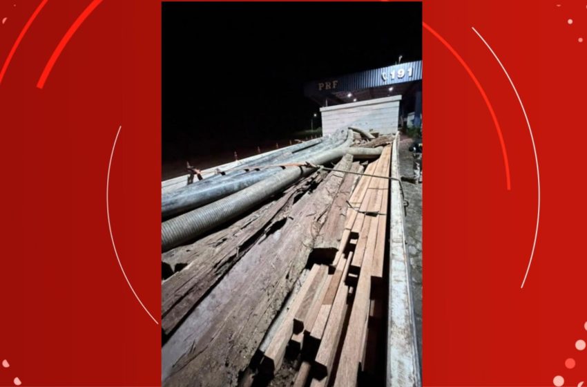  PRF apreende carga ilegal de madeira serrada em Oiapoque, no Amapá