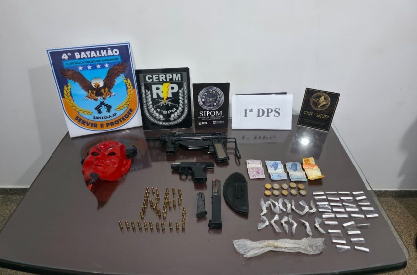  Polícia apreende adolescentes com submetralhadora, pistola e drogas no Amapá