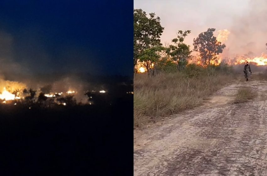  VÍDEO: fogo atinge área de mata perto de rodovia no interior do Amapá